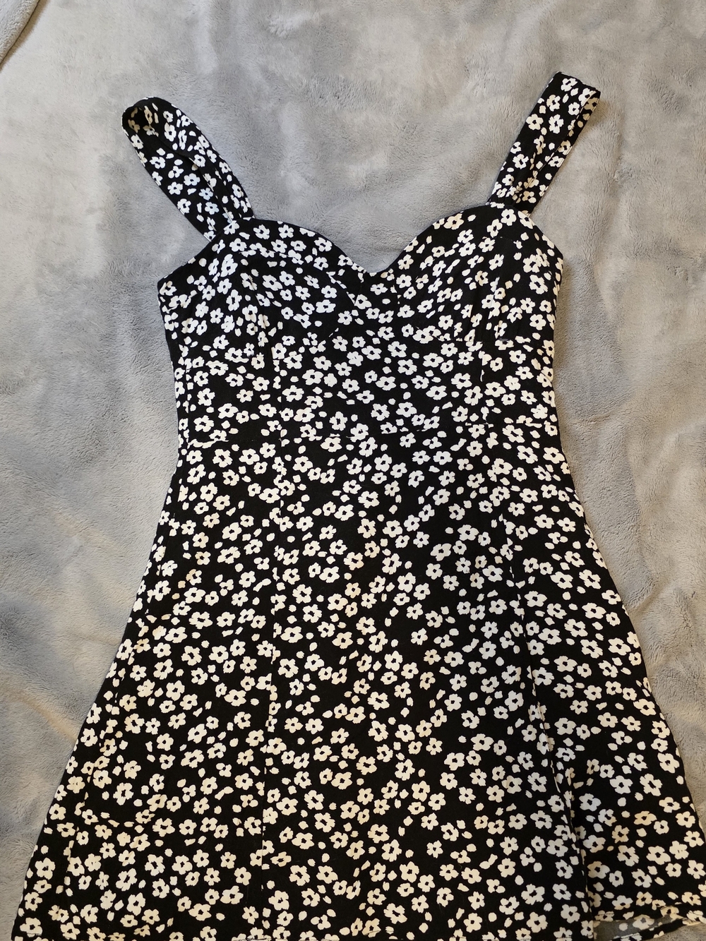 GAP Black Mini Dress with White Floral Print